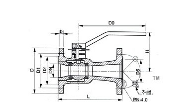 QJ41M不锈钢高温球阀结构图 Q41M不锈钢高温球阀(图1)