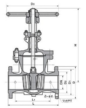 Z41F46衬氟闸阀(图1) Z41F46衬氟闸阀(图1)