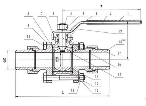 三片式加长焊接球阀(图1)