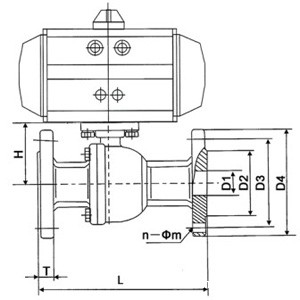 Q641F气动法兰球阀(图1)