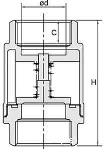 H12W螺纹立式止回阀(图1)